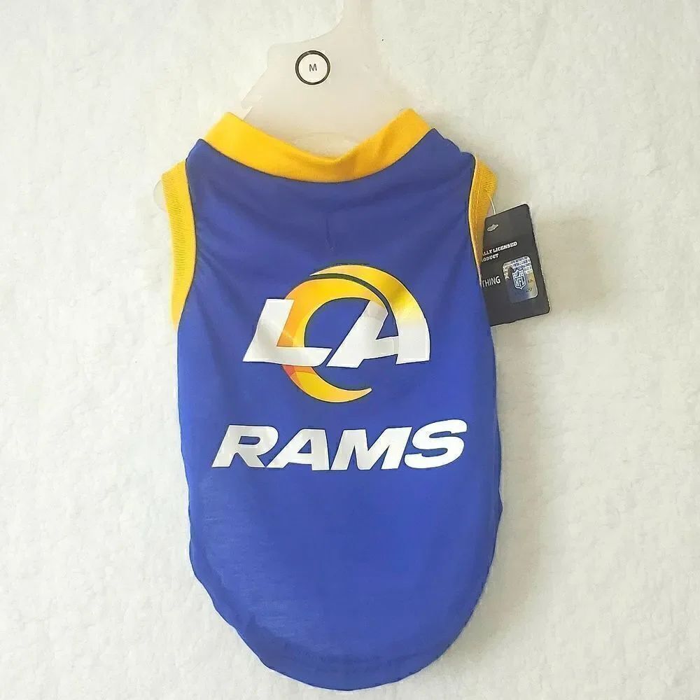 Silver Paw Los Angeles Rams Doggie T Shirt Jersey Size Medium